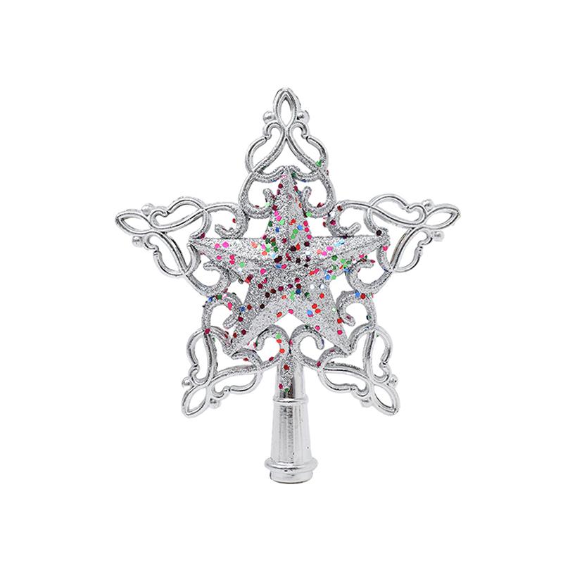 1Pcs Christmas Tree Topper Decoration Glitter Hollow Gold Star Xmas Tree Ornaments for Home Room Decor 2025 Xmas New Year Gift