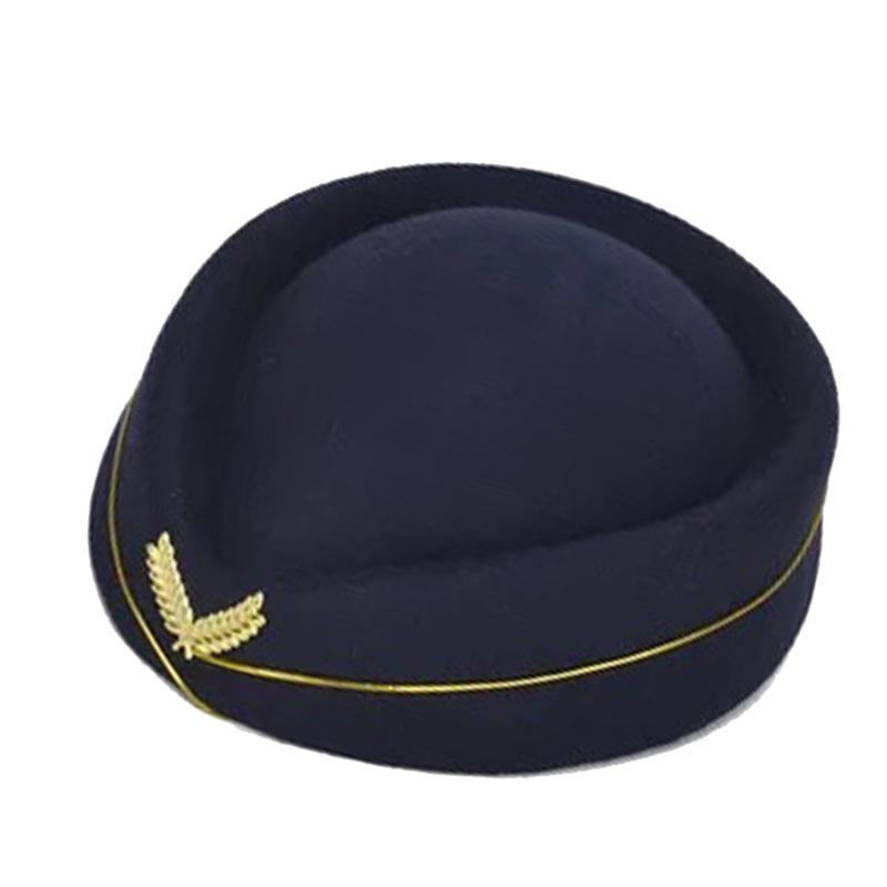 

Women Flight Hat Stewardess Air Attendant Hat Stewardess Cap For Costume Cosplay Musical Performance High Quality 58cm
