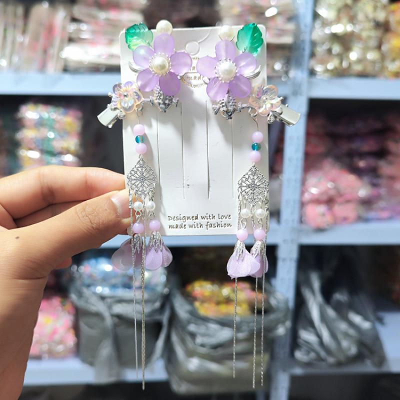 Antyczna zawieszka z frędzlami, spinka do włosów, akcesoria dziewczęce