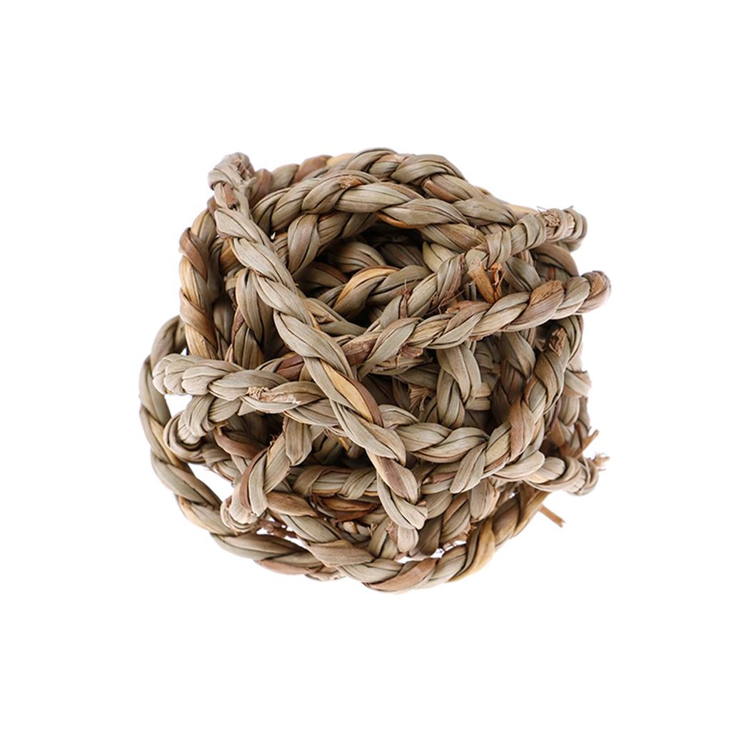 Parrot Hamster Natural Activity Bite Resistant Small Animals Chew Toys Rattan Balls Straw Woven