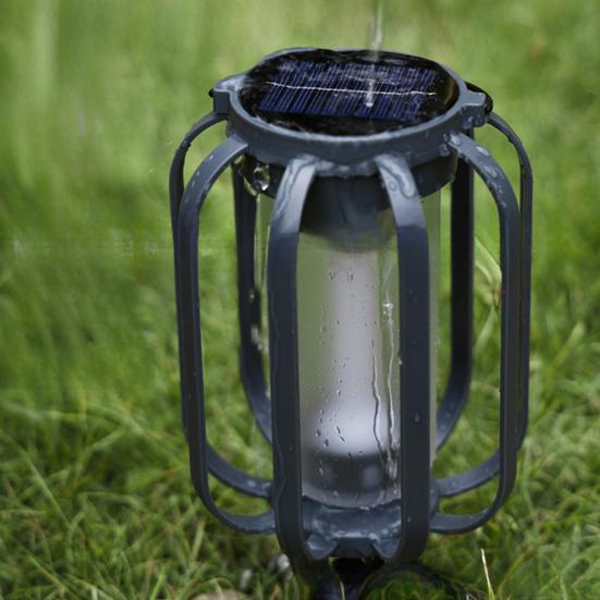 1/2Pcs Solar USB Rechargeable Lantern IP65 Waterproof Flickering Flame Hanging Lantern 2 Modes Outdoor Garden Patio Camping Light