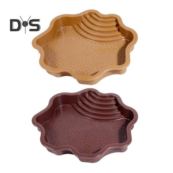 Reptile Bathing Pool Large Tortoise Feeding Dish Water Bowl with Ramp Aquarium Ornament for Lizard Gecko Snake Turtle Bearded Dragon