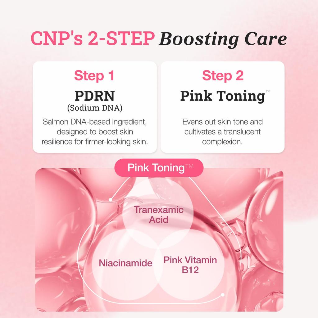 CNP Laboratory DermaAnswer Pink Toning Toner 200ml with PDRN for Brightening Korean Official Ingredients, Niacinamide, Skin, Exfoliating, Toner,