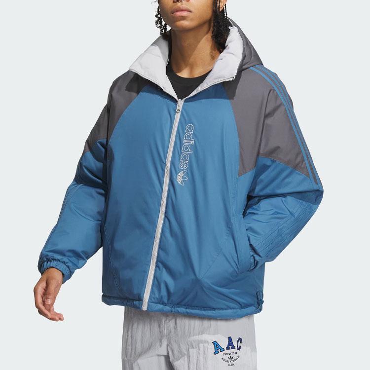 Adidas Originals Reversible Sport 600 Puffer Down Jacket With Detachable Hood Men Outerwear Shift-Blue White IU4828