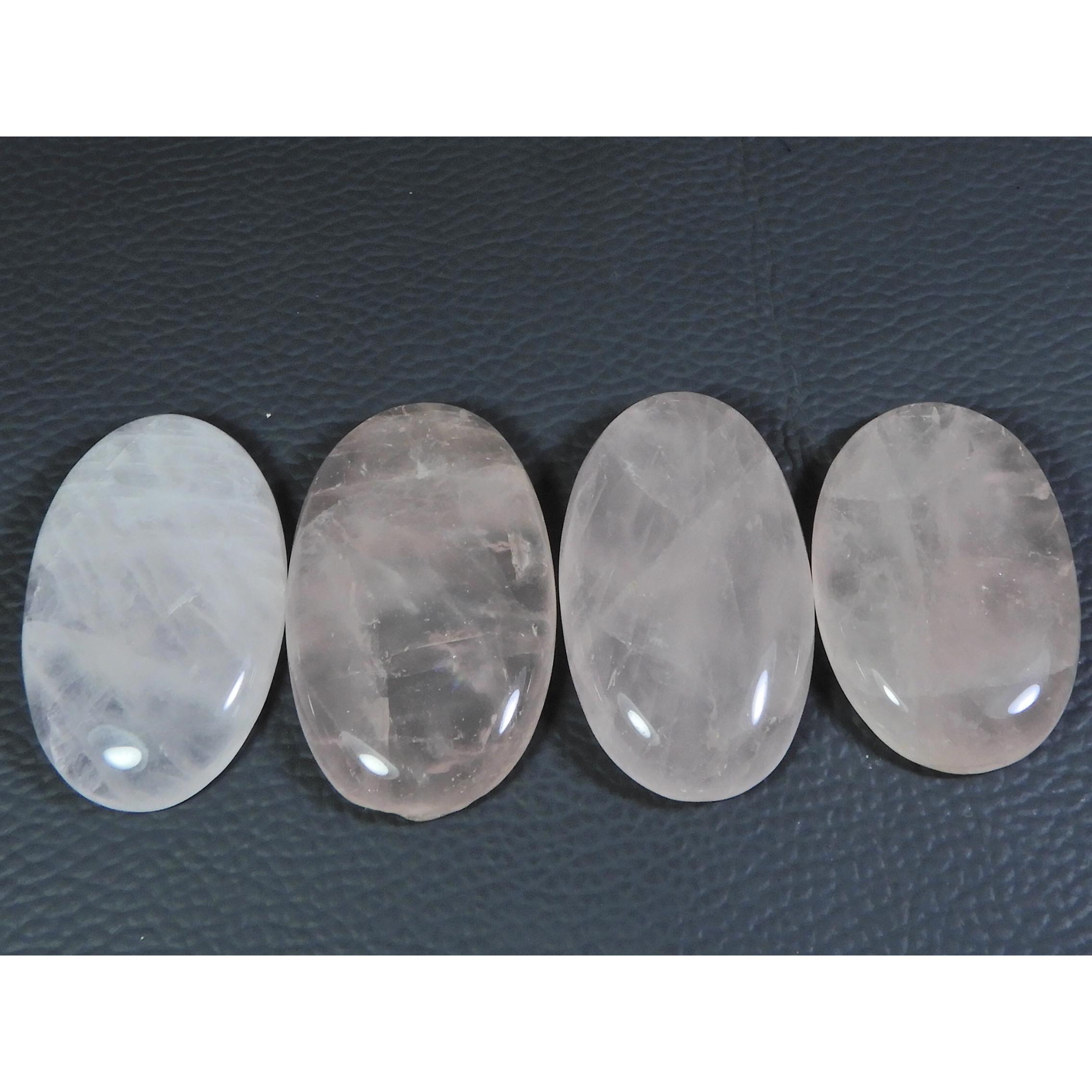

4Pcs Natural Baby Pink Rose Quartz Mix Cabochon Loose Gemstone Lot 291Cts. A-756