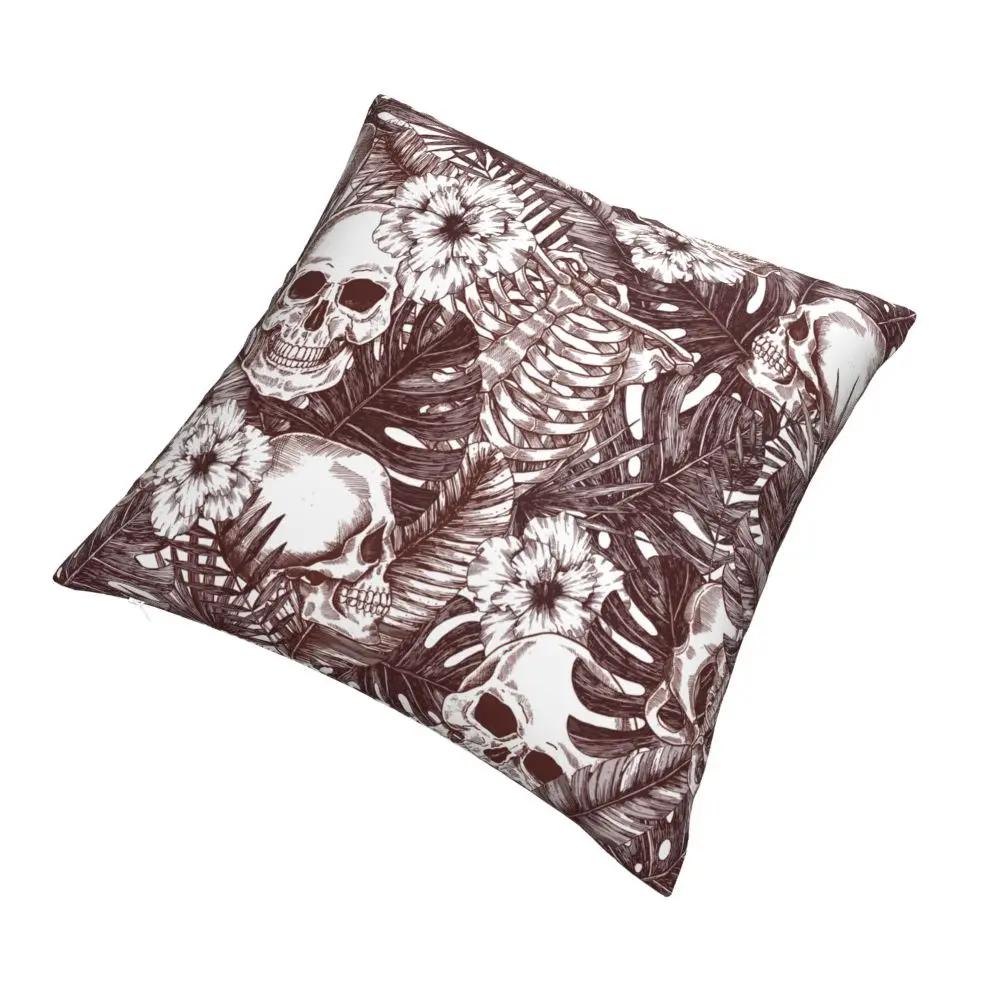 Halloween Tropical Vintage Jungle Skull Pillow Case Cushion Cover Vintage Decor Pillowcase for Car