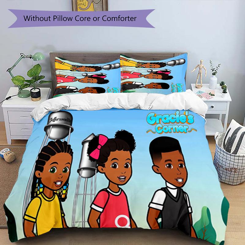 3pcs Gracie's Corner9 pattern bedding set duvet cover set includes duvet cover &pillowcases, perfect all season bedroom decoration & gift