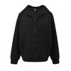 Womens Oversized Hooded Zip Sweatshirt High Weight Casual Streetwear Fall 2025
