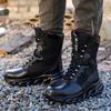 Men Work Boots Steel Toe Shoes Safety Boots Puncture-Proof Protective Shoes Indestructible High Top Sneakers Anti-slip Breathabl