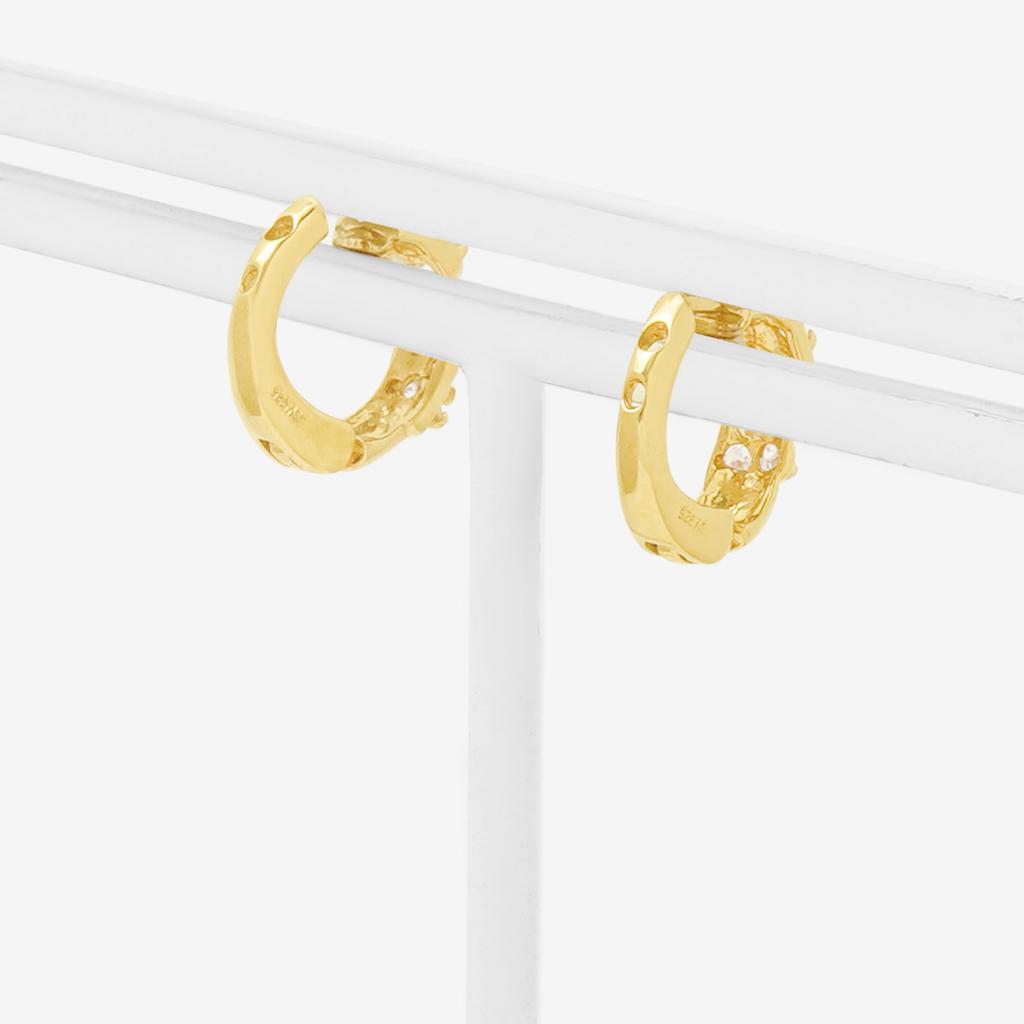 ESTELLE Earrings Silver Yellow Gold Plated Cubic Zirconia [ESTELLE] [Official] Women's 0776-0063-0000-0000