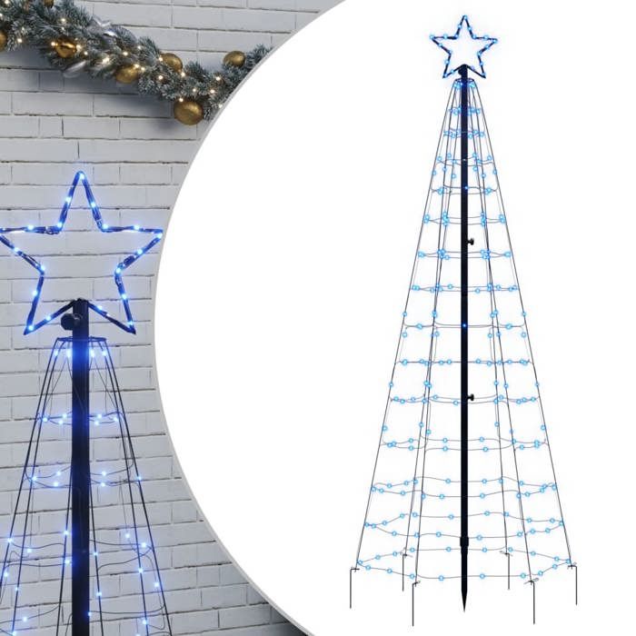 VidaXL Arbre de Noël lumineux avec piquets 220 LED bleu 180 cm 358103