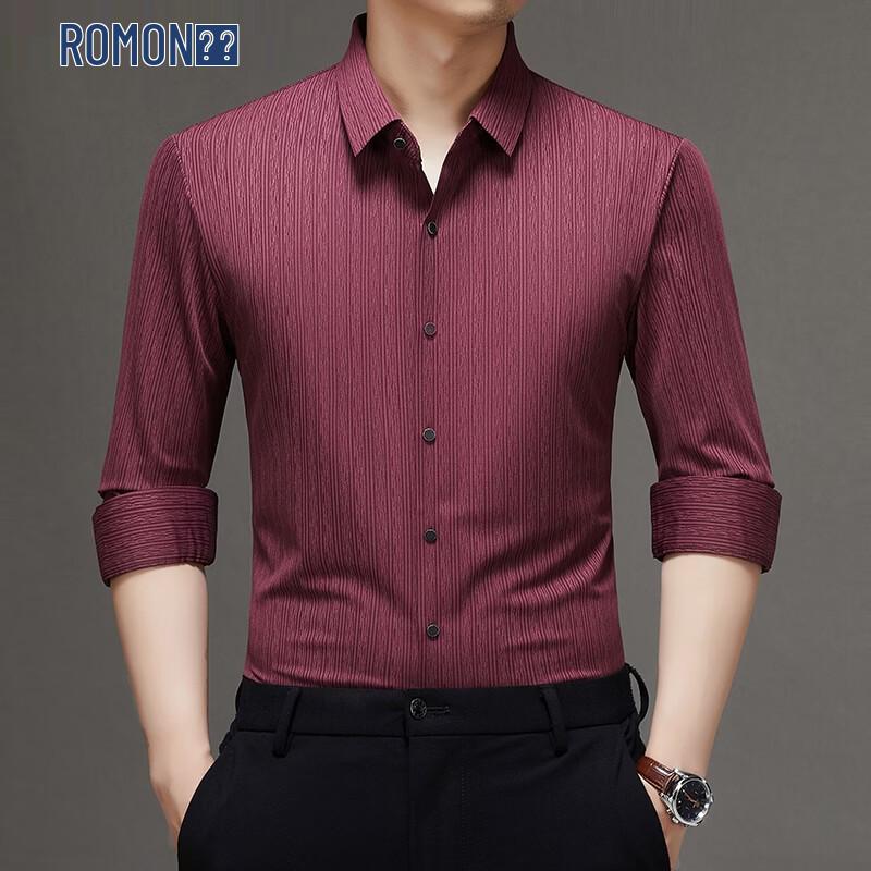 ROMON Men s Casual Long-Sleeve Shirt 52