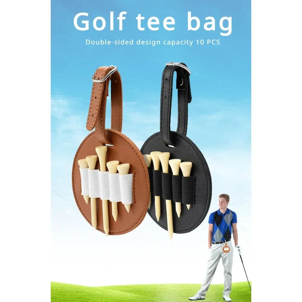 1 STuks Leer Dubbelzijdig Golf Tees Draagbare Opbergtas Meerdere Holsters voor Golf Green Fork Houders en Taille-hangende Tees
