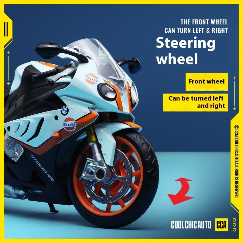 1/12 BMW S1000 RR Gulf Oil Edition Super Motorcycle Diecast Model Car Metal Alloy Ornament Collection & Hobby Birthday Gifts Boy
