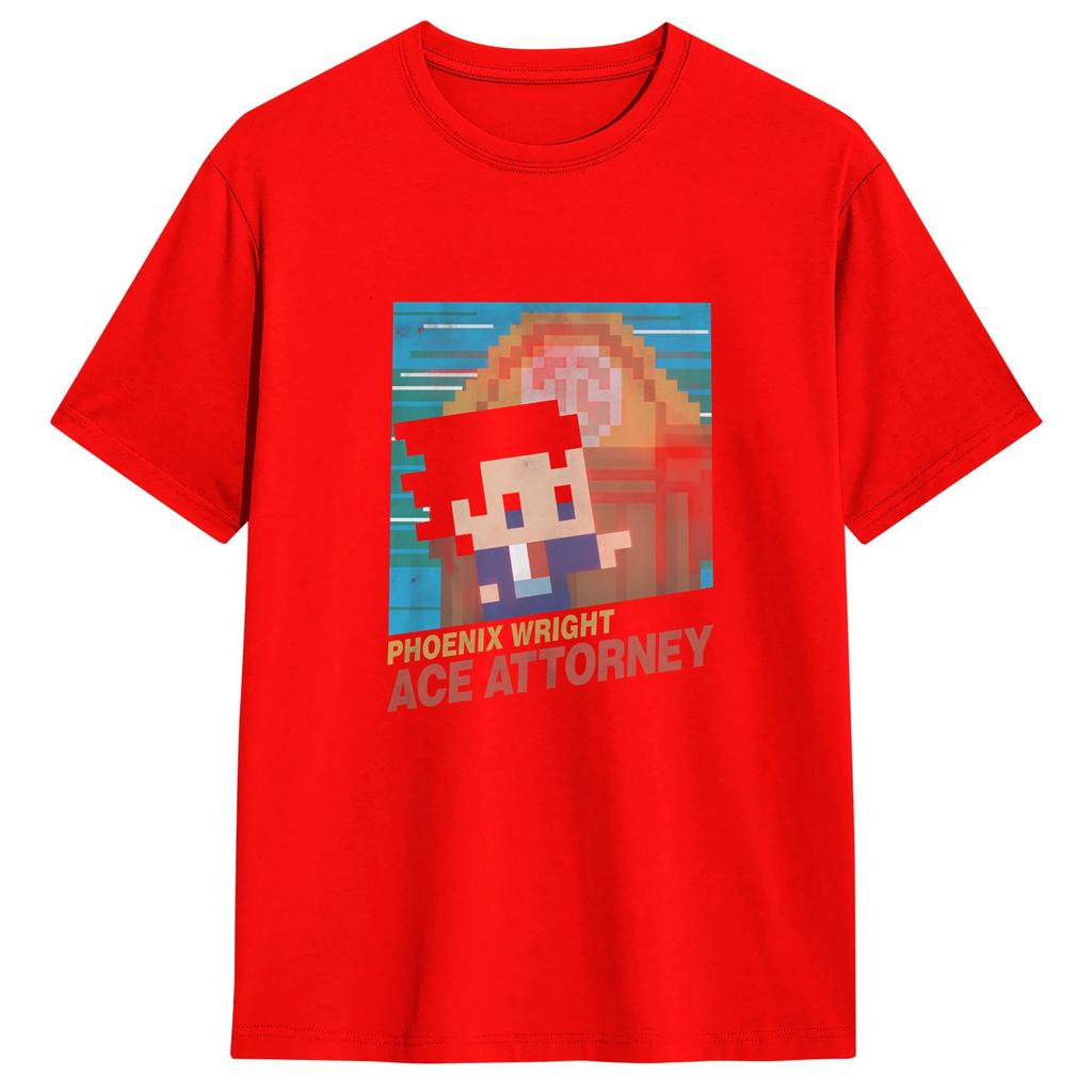 Ace Attorney Tshirt Summer Harajuku Tshirts Unisex Cotton O Neck Oversize Clothes Short Sleeve Awesome Tops