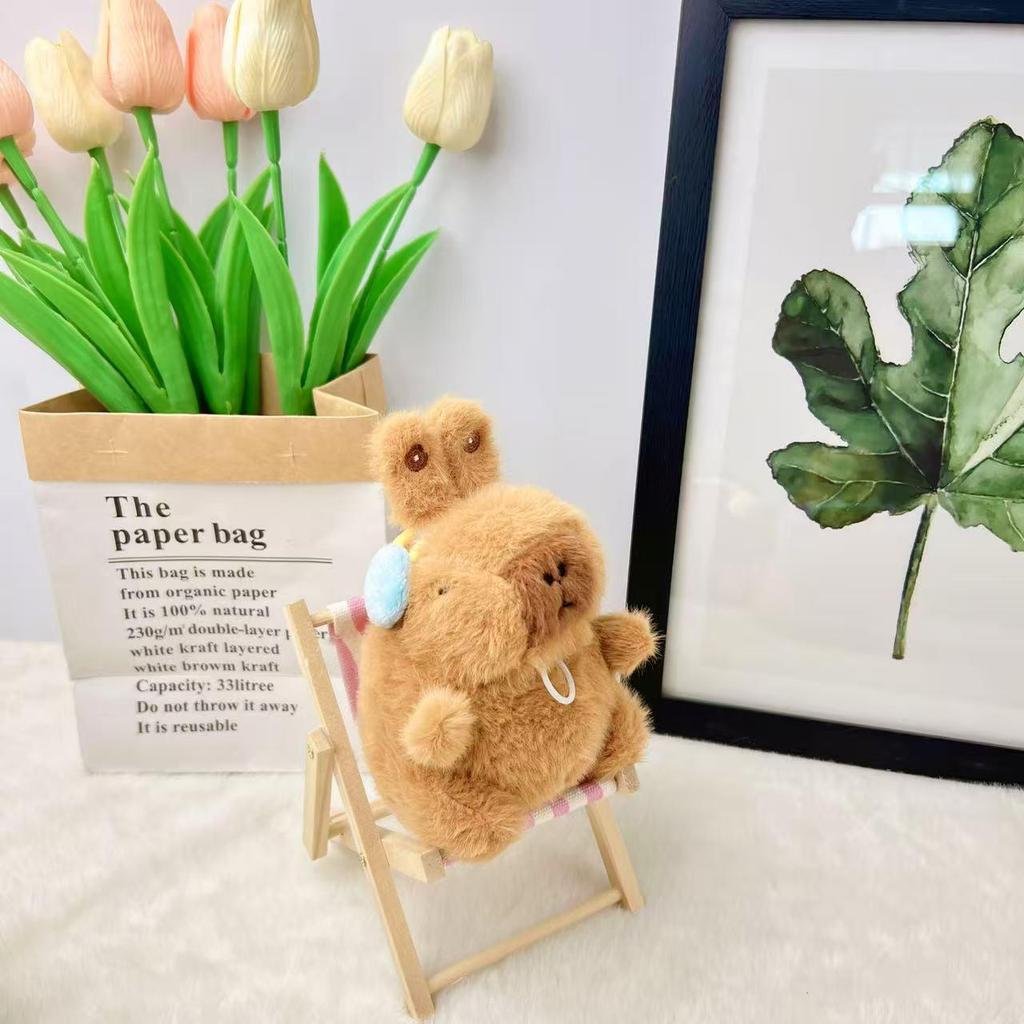 Hot Selling Turtle & Strawberry Hat Capybara Plush Doll Keychain Backpack Decoration
