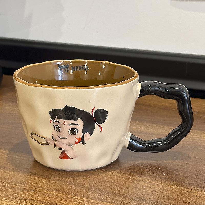 

Милая керамическая кружка Нечжа, подарок на день рождения для девушки, сувенир, парная чашка для воды, для офиса, дома, общежития 530ML