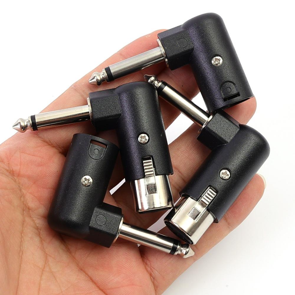 1/2/4/6PCS 3Pin XLR Female Male To 1/4"/6.35 Mm Angle Adapter Connector for Headphone Microphone Power Amplifier Guitar Speakers