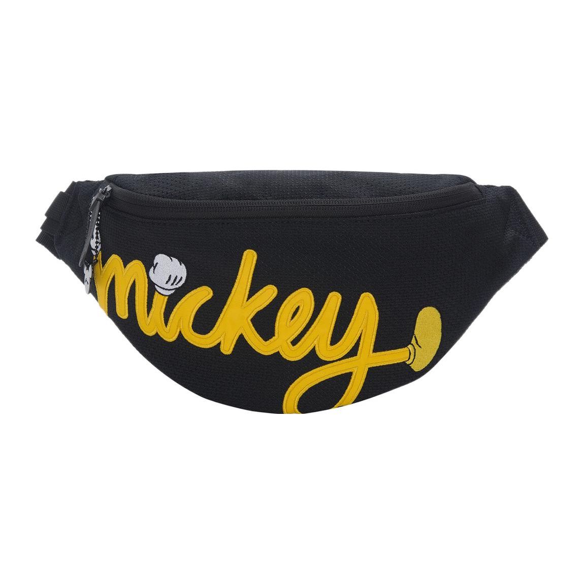 Li Ning X Disney Mickey Series Letter Print Fabric Shoulder Crossbody Bag Unisex Bags Black Yellow ABLS087-1 Black/Yellow