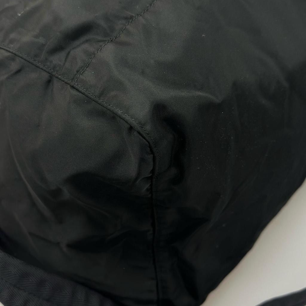 PRADA Triangle logo Boston bag black unisex used