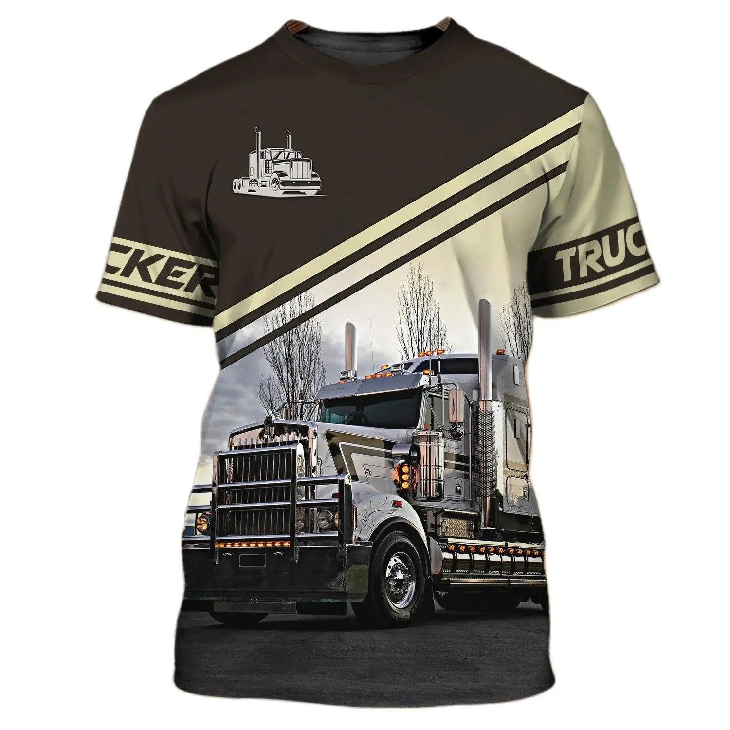 Laoxu Mode 3D Truck Print T-shirt voor mannen Zomer Street Trend Oversized korte mouw Tops Outdoor Sportkleding Casual O-hals T-shirt 6XL