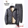 Woodpecker Men's Thickened Lamb Wool Suit: Autumn/Winter Plus Velvet Warm Jacket & Casual Long Pants