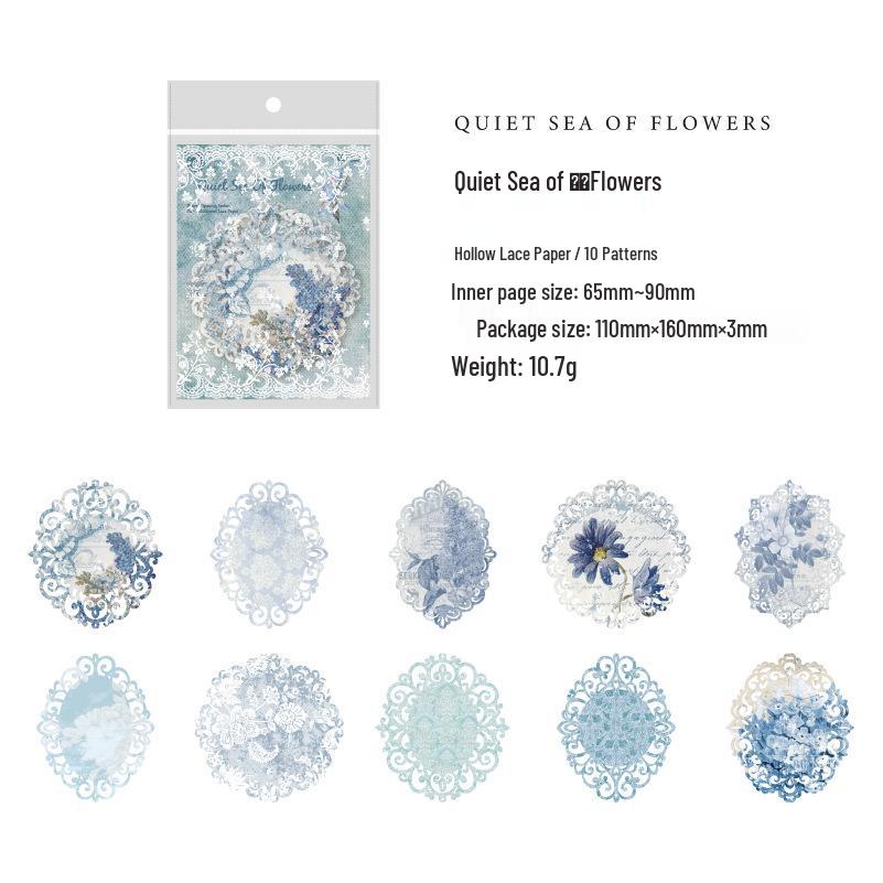 Mò Mò Flower Bloom Series Lace Paper Floral Journal Sticky Notes Set