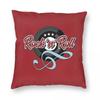 s Rockabilly Rock N Roll Square Pillowcase Polyester Linen Velvet Printed Zip Decor Pillow Case Car Cushion Cover
