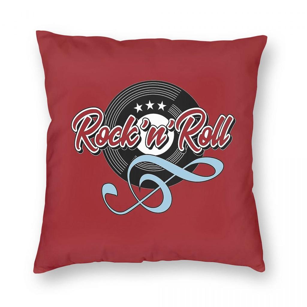 s Rockabilly Rock N Roll Square Pillowcase Polyester Linen Velvet Printed Zip Decor Pillow Case Car Cushion Cover