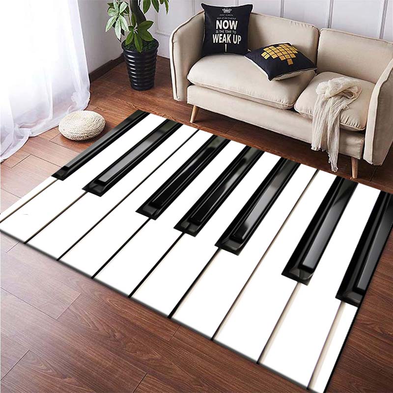 Piano Keys Music Carpet Living Room Rug Home Decoration Anti-Slip Hallway Balcony Doormat Kitchen Bedroom Bathroom Floor Mats