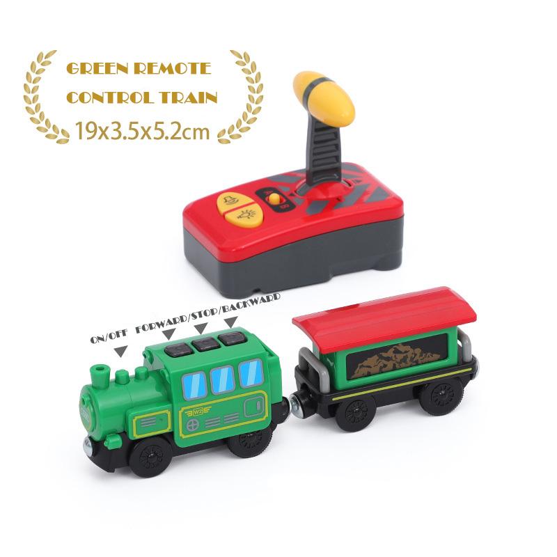 Remote Control Electric Train Set Magnetic Locomotive Diecast Slot Toy Fit for Wooden Railway Tracks Kids Vehicle Toys