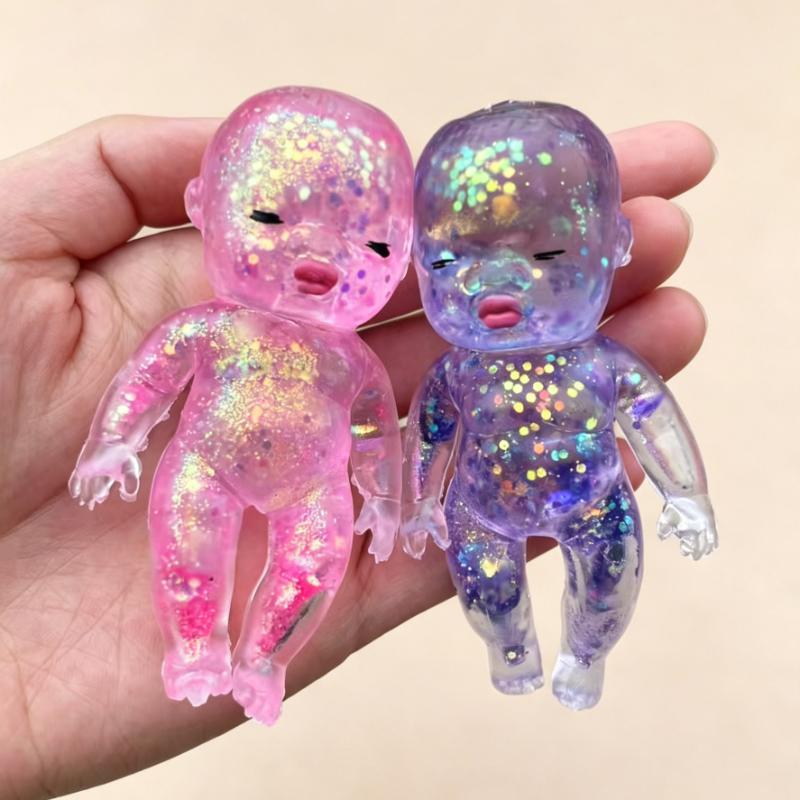 Giocattoli Morbidi Adorabili a Forma di Ragazzo Glitter Spremibili Creativamente Morbidi Personalità Giocattolo Lucido Sollievo dallo Stress Ansia Giocattolo a Sollevamento Lento