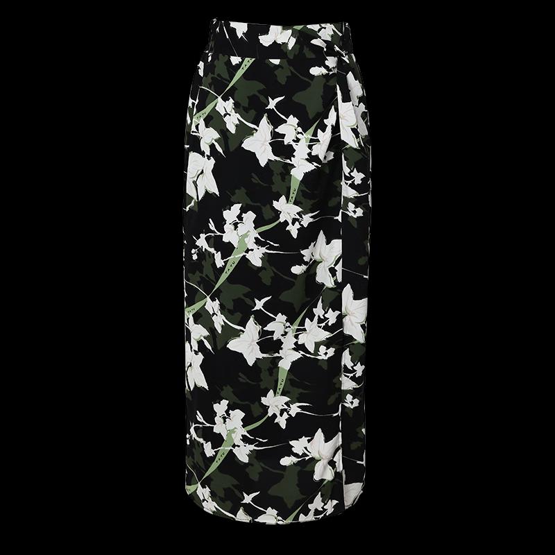 Women's Summer Verdant Floral Midi Skirt