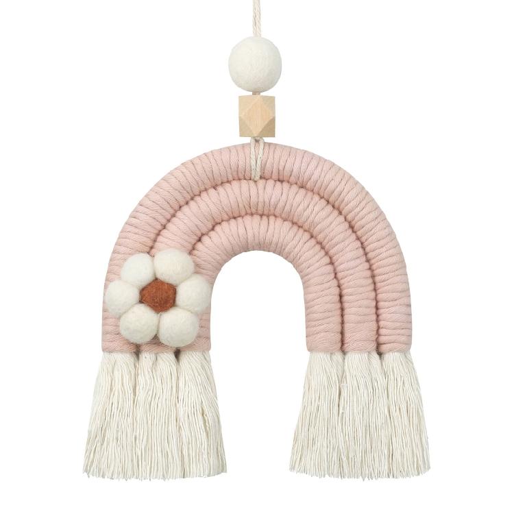 Macrame Rainbow Wall Hanging Decorative Colored for Boho Home Decor Nursery Dorm
