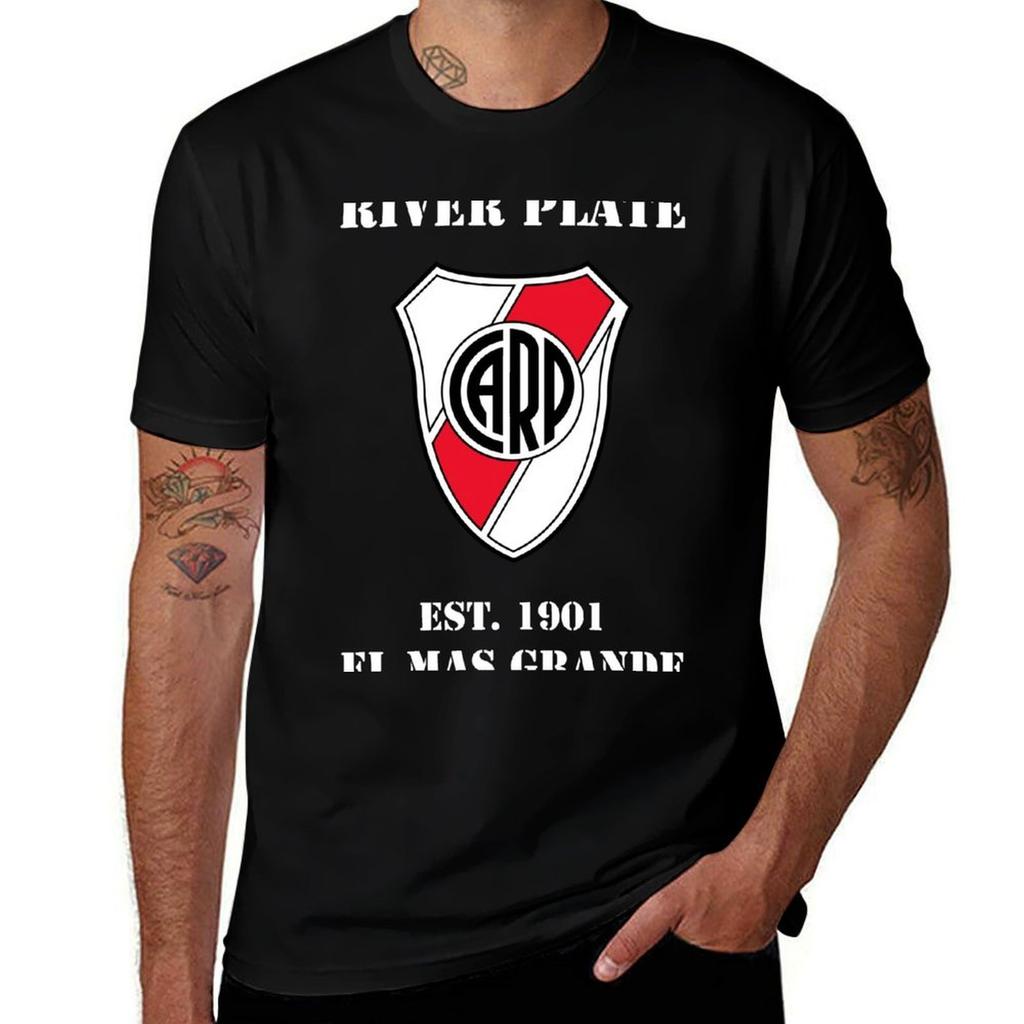 RIVER PLATE FC TShirt Black Cotton Tshirt Plain for Man Package T Shirt for Man 100 Percent Cotton TShirt