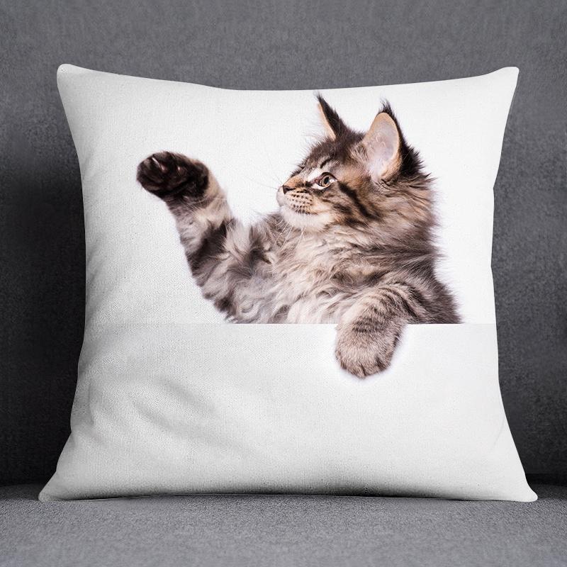Cat Series Pattern Decorative Pillowcase, Square Home Office Decoration (45Cm * 45Cm)