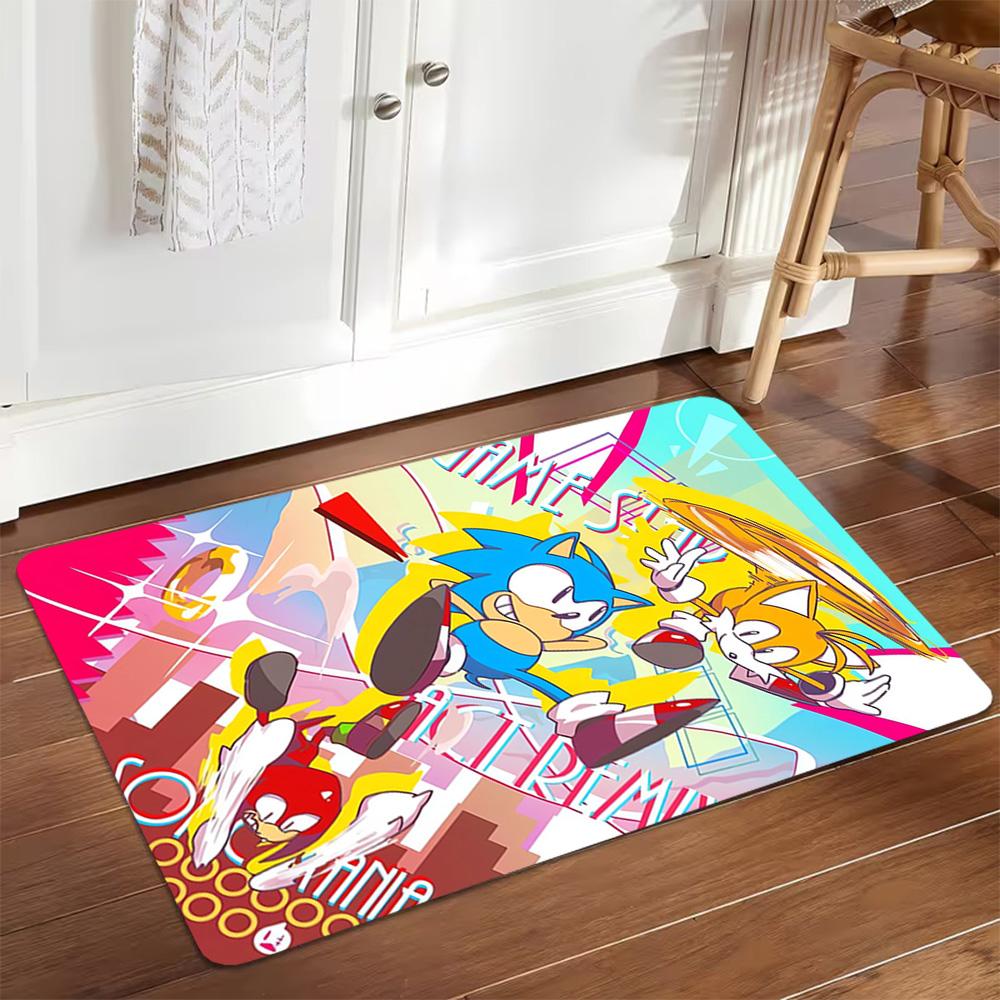 Sonic The Hedgehog Heroes Decoration,Carpet,Living Room,Bedroom, Non-slip,Square rug