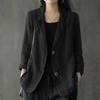 ZANZEA Koreanische Version des Sommers 3/4 Ärmel Knopf Baumwolle Leinen Anzug dünne Strickjacke Jacke Frauen Oberbekleidung
