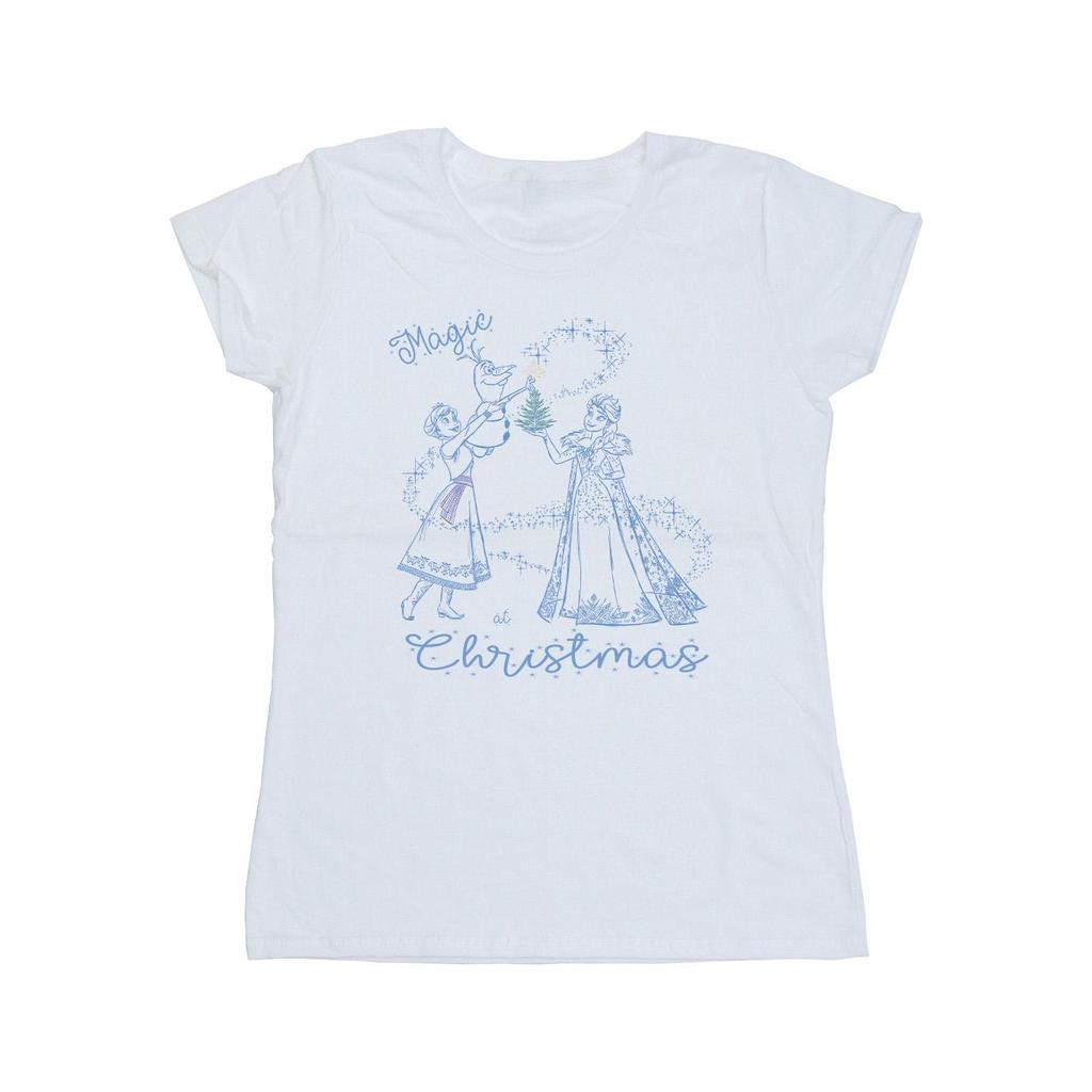 Disney Womens/Ladies Frozen Magic Christmas Cotton T-Shirt