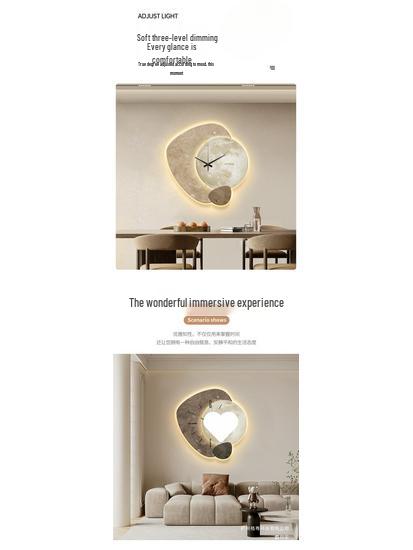 Italian Luxury Decorative Wall Clock Lamp for Living Room & Restaurant, Battery Operated.