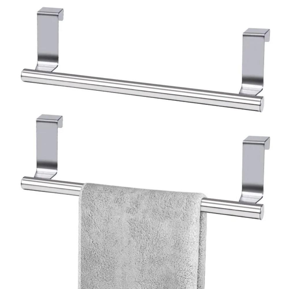 New Stainless Steel Bar Bathroom Kitchen Hanging Holder Home Storage Kitchen Tools Towel Rack Over Door Cabinet Shelf Rack