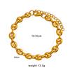 18K Coffee Bean Hip Hop Stainless Steel Necklace Bracelet