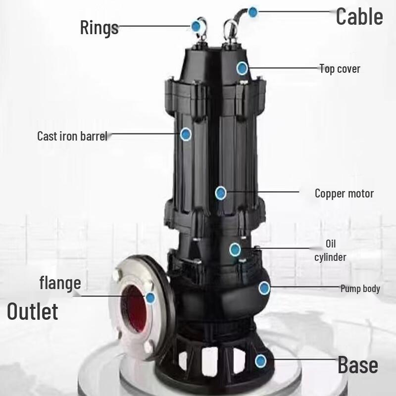 Qihuang WQ Series Pure Copper Flange Sewage Pump