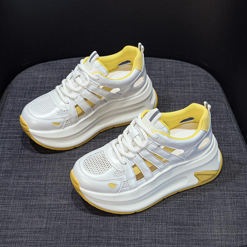 Roman hollow sandals women's year new breathable thick sole inner heightening dad shoes casual fashion sports women's shoes