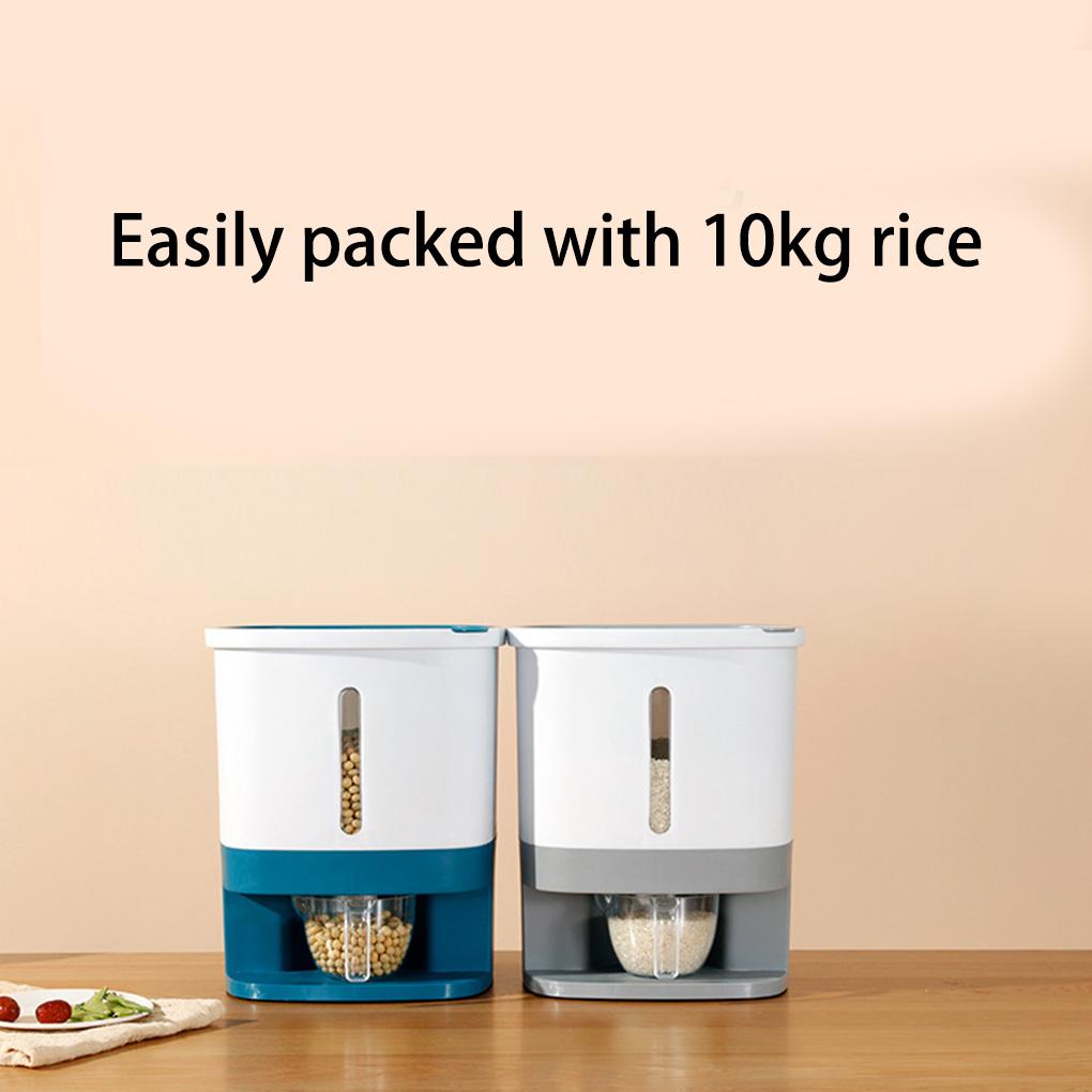 10KG Rice Bucket Dispenser Sealed Grain Case Cereal Food Storage Box Moisture-proof Transparent Powder Boxes Tank