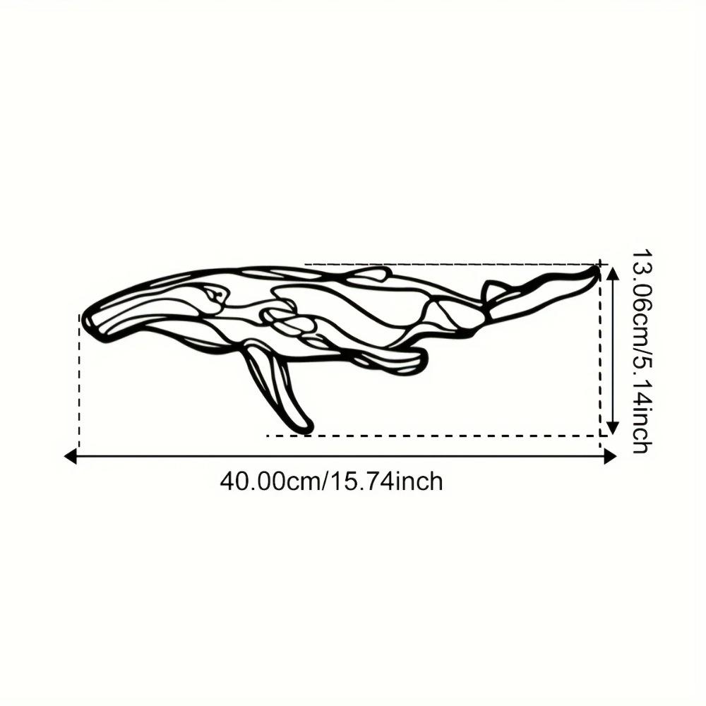 Kreativní linie Velryba Železné řemesla Stylová vnitřní dekorace do obývacího pokoje, ložnice, chodby, Ideální pro nástěnnou dekoraci