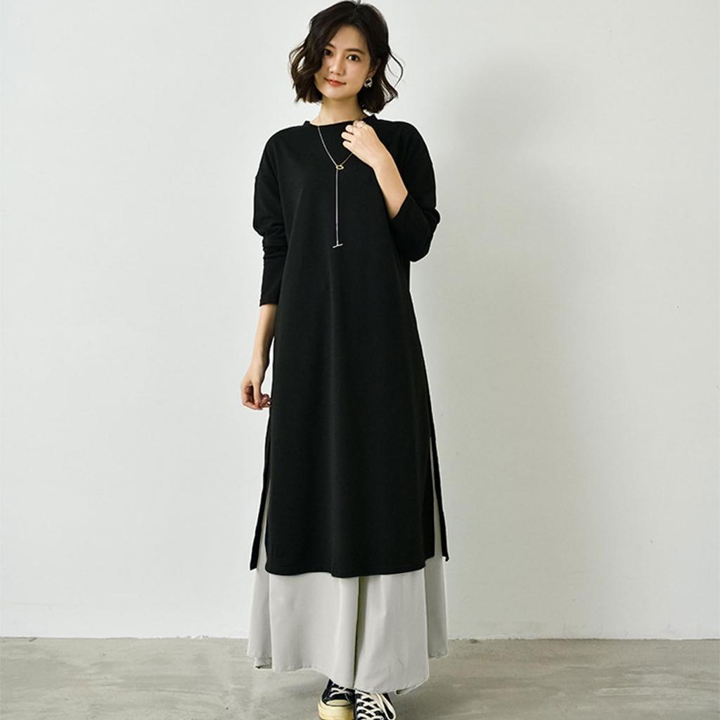 HarnyLoom Long Long Loose Commuting Women's Dress, Fall/Winter, Sleeve, Two-Piece Set, Fit, Figure-Flattening, A-Line, Casual, Cute, Stylish, Warm,