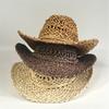 Elegant Openwork Straw Victorian Hat With Adjustable Tie For Women Outdoor Beach Vacation Gardening Activities