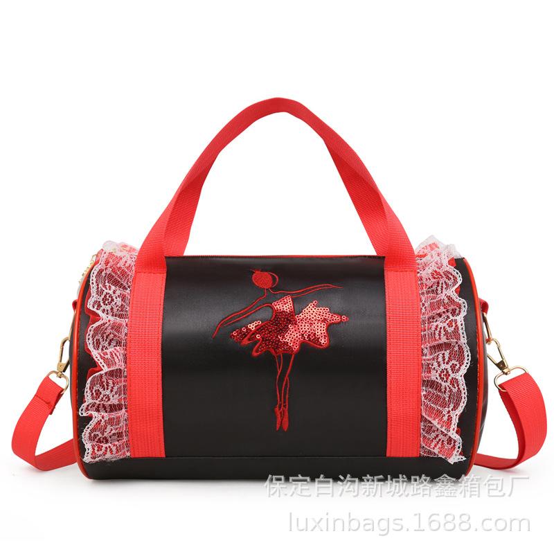 Roztomilý dětský módní batoh růžový zelený fialový sportovní taneční taška flitrový potisk taška přes rameno gymnastika balet latina taška pro dětské dívky