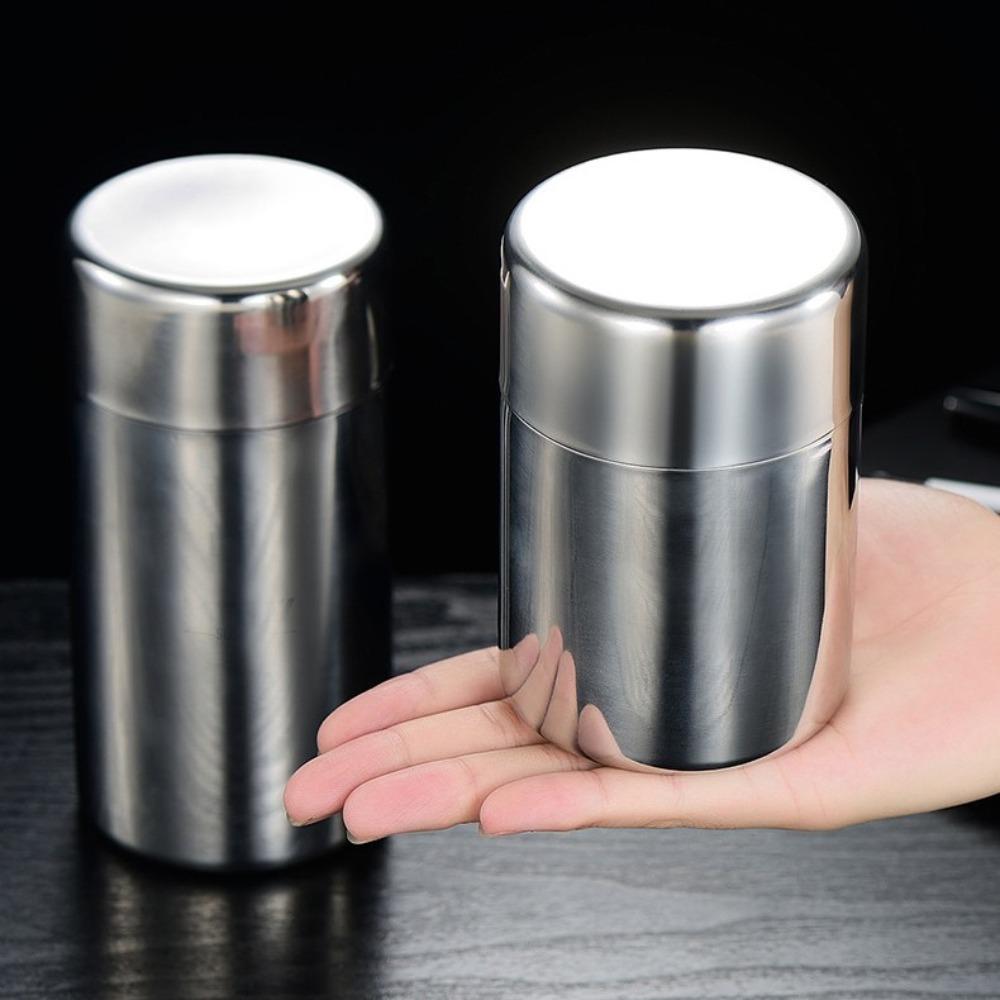 Large Capacity Tea Jar Stainless Steel Storage Box Portable Tea Tin for Home&Travel